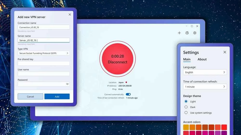 VPN Client — kuvakaappaus 2
